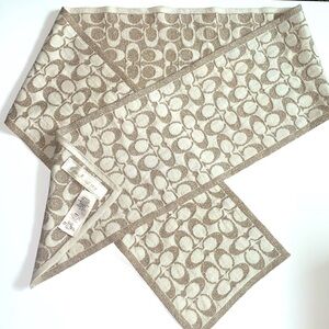 COACH metallic signature scarf